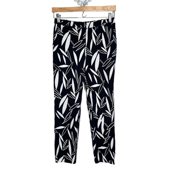 Topshop white and black leaf print pants - Picture 1 of 8